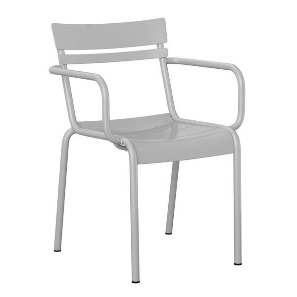 Carnegy Avenue Silver Steel Outdoor Dining Chair in Silver
