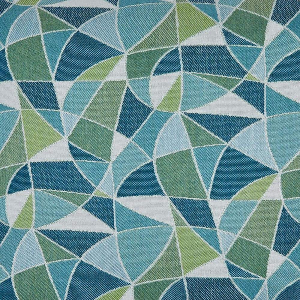 Sery 18" Blue and Green Geometric Polyester Throw Pillow Set