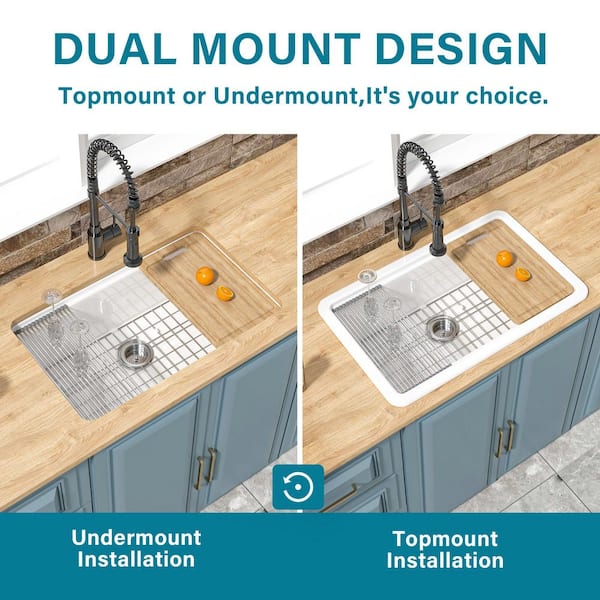 HOMLYLINK Workstation Kitchen Sink 30 x 19 in. Drop-In Single Bowl