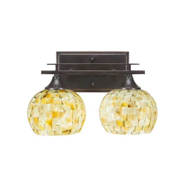 Unbranded Ontario 13.25 in. 2-Light Dark Granite Vanity Light