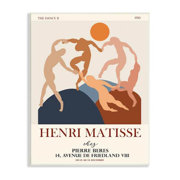 Stupell Industries "Matisse Dancing Circle Terracotta Layered Shapes" by Ros Ruseva Unframed Abstract Wood Wall Art Print 10 in. x 15 in.