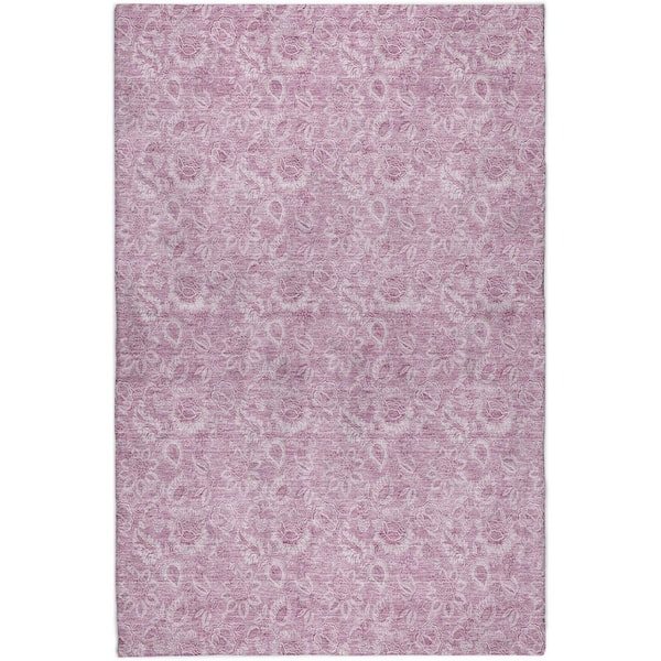 Dream Shag Premium Machine Washable Abstract ADS662 Blush 3 ft. x 5 ft. Area Rug