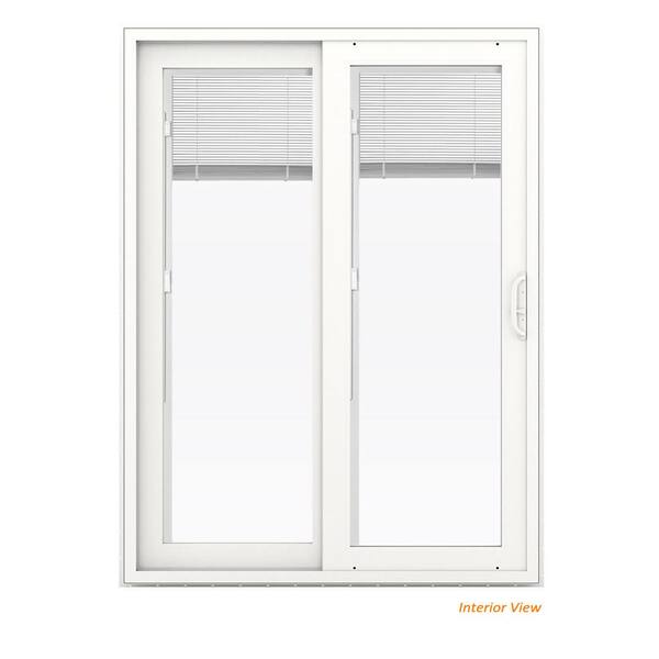 Jeld Wen 60 In X 80 Premium White Vinyl Left Hand Full Lite Sliding Patio Door W Internal Blinds Prem T R 5068 Lh The Home Depot Jeld Wen 60 In X 80 Premium White, Patio Door Coverings Home Depot