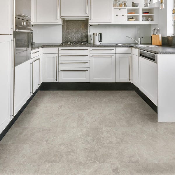 Dunraven Travertine 22 MIL x 11.9 in. W x 23.8 in. L Click Lock Waterproof Vinyl Tile Flooring (17.7 sq. ft./Case)