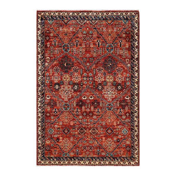 Solo Rugs Serapi One-of-a-Kind Traditional Orange 4 ft. x 6 ft. Hand Knotted Tribal Area Rug