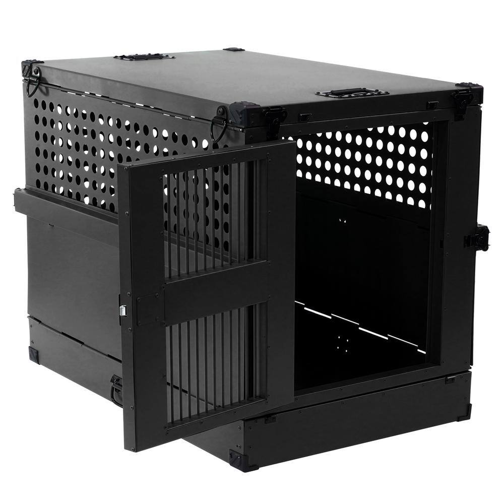 X-Large Black Aluminum Collapsible Dog Crate