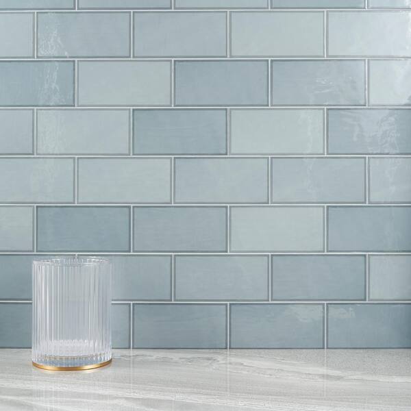 Siene 2-Tone Steel Blue 5 in. x 10 in. x 9 mm ceramic wall tile (28 pieces/ 10.76 sq. ft. / case)