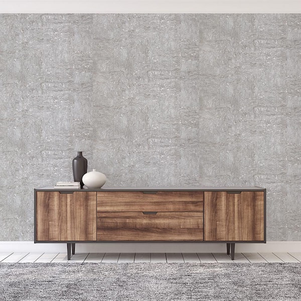 Warm Silver Metallic Authentic Cork Unpasted Textured Wallpaper Roll (Covers 72 sq. ft.)