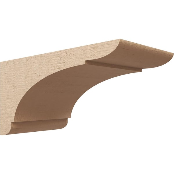 Ekena Millwork 12-in. x 24-in. x 12-in. Series 3 Wide Olympic Rough Cedar Woodgrain Timberthane Polyurethane Corbel, Primed Tan