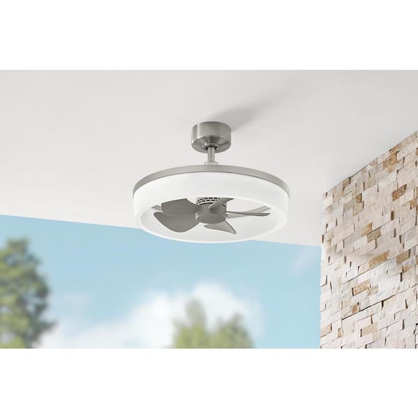 Dailstone 23 in. Indoor/Outdoor Brushed Nickel Fandelier Ceiling Fan with Adjustable White LED with Remote Included