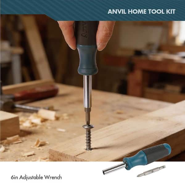 Anvil 3-Piece Home Tool Kit with Hammer, Wrench, and Screwdriver