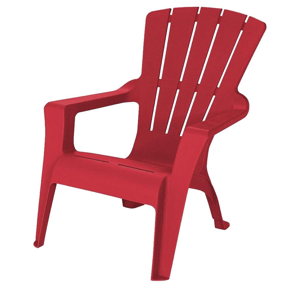 Chili Resin Plastic Adirondack Chair, Plastic Stackable Adirondack Chairs Home Depot