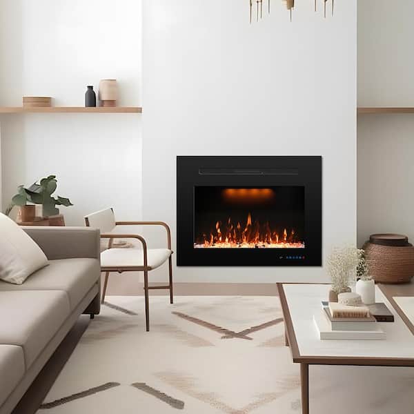 Prismaster ...keeps your home stylish 33 in. Electric Fireplace Insert, 3 Flame and Top Light, Crackling Sound, 62°F to 99°F