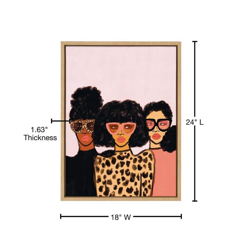 Sylvie Shade Squad Natural Framed Canvas Wall Art