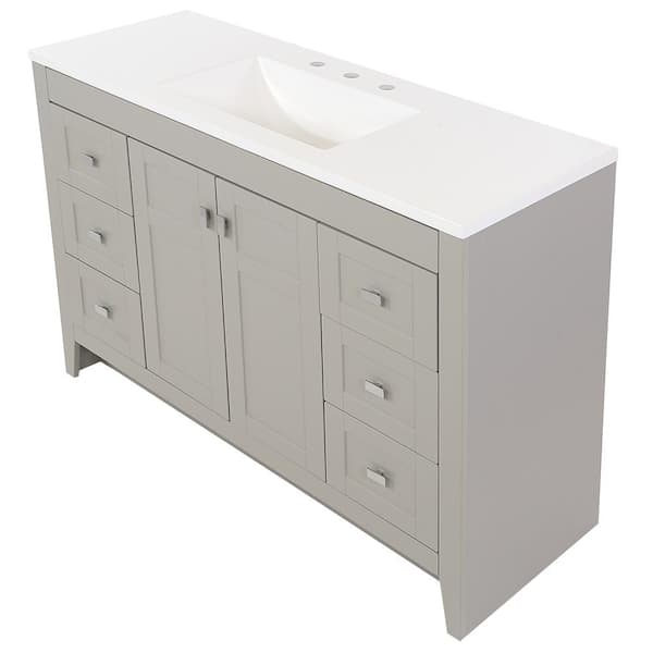 Home Decorators Collection Radien 48 in. W x 19 in. D x 34 in. H Double  Sink Bath Vanity in Admiral Blue with White Cultured Marble Top RN48P2-AE -  The Home Depot