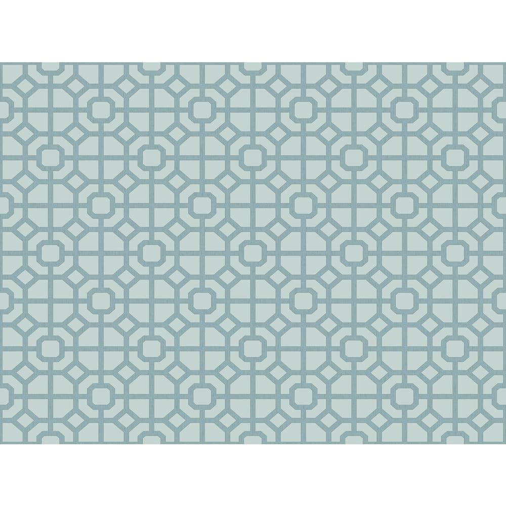 Spring Blossom Collection Geometric Lattice Blue Matte Finish Non-Pasted No