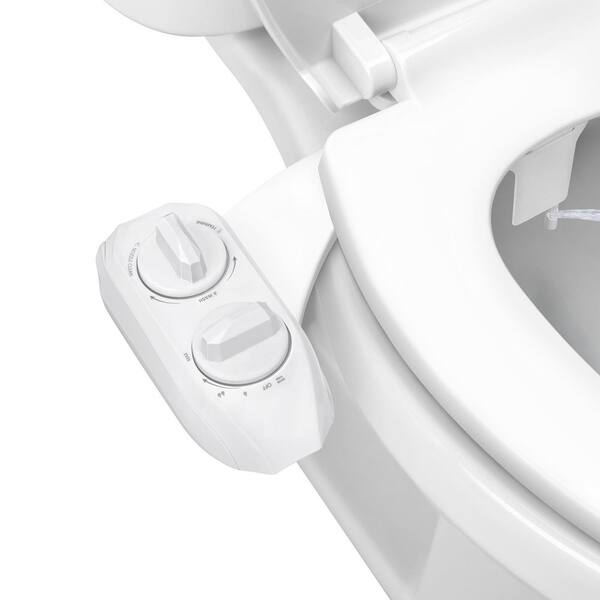 Hibbent Fresh Water Bidet Spray Kit - Non-Electric Toilet Seat Attachment With Dual Nozzle