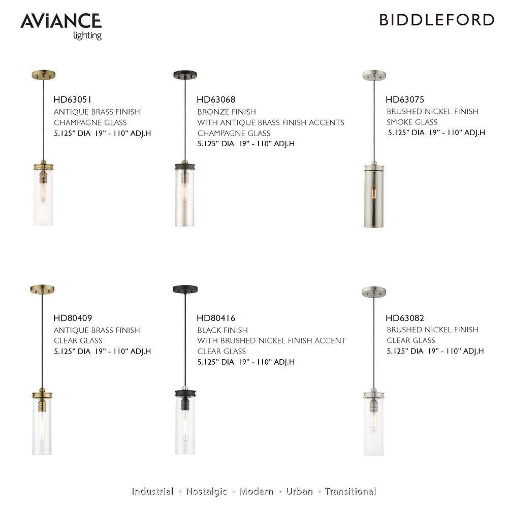 Sleek Smoke Glass Mini Pendant with Brushed Nickel Finish