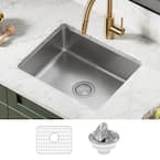 Dex 21 in. Undermount 16-Gauge Stainless Steel Single Bowl Kitchen Sink