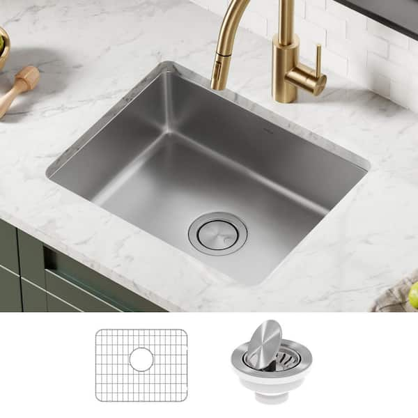 KRAUS Dex 21 in. Undermount 16-Gauge Stainless Steel Single Bowl Kitchen Sink