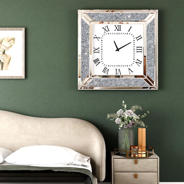 マクドナルド 掛け時計mirror wall clock advertising Amazon.com: Acme Marku Square Mirrored Wall Clock : Home