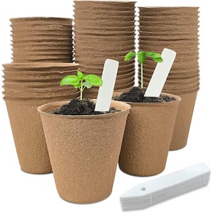 3.15 in. Peat Pots, Biodegradable Eco-Friendly Round Plant Seedling Starters Kit, Plant Based Seed Germination Trays