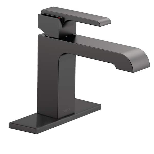 Delta Ara Single Hole Single-Handle Bathroom Faucet with Metal Pop-Up in Matte Black