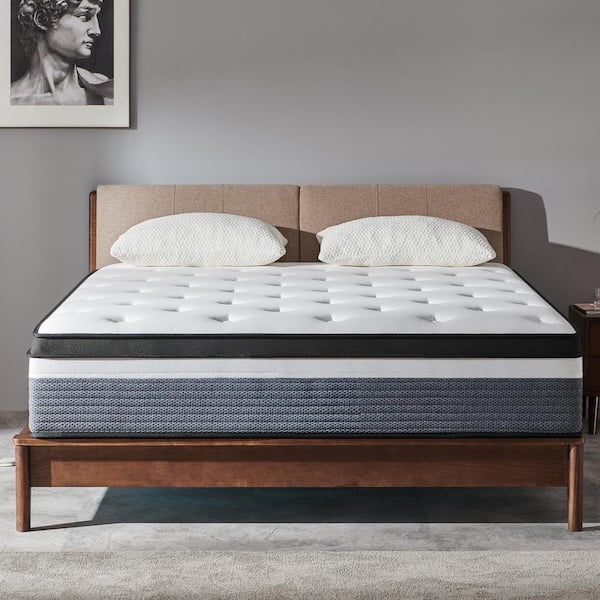 Ofanext Queen Medium Innerspring Mattress Hybrid Pocket Spring 12 in. Bed-in-a-Box Mattress