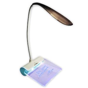Smart LED Lamp Touch with 2 USB Charger Port Slot Multi-Charging Station Notepad Light Blue Incandescent and Night Light