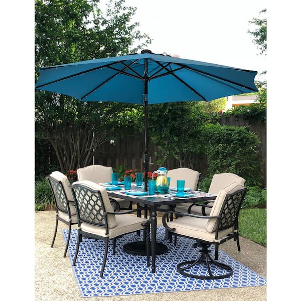 teal lighted patio umbrella