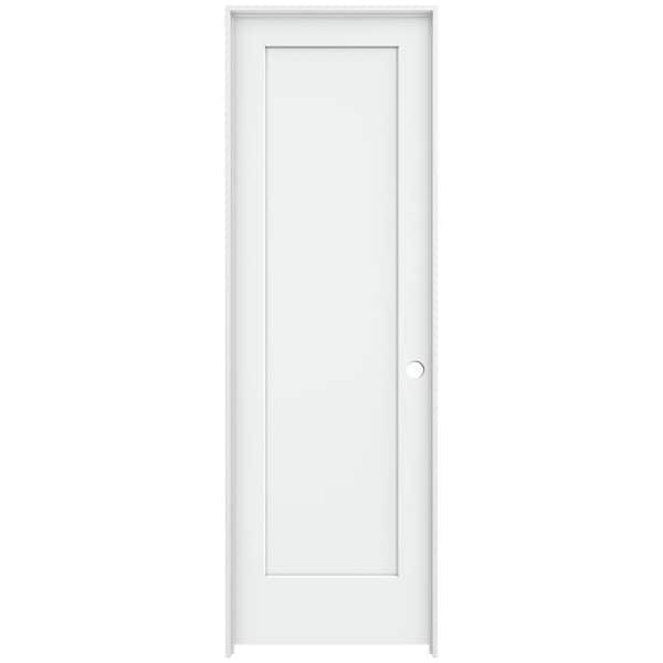 JELD-WEN 30 in. x 96 in. Madison White Painted Left-Hand Smooth Solid Core Molded Composite MDF Single Prehung Interior Door