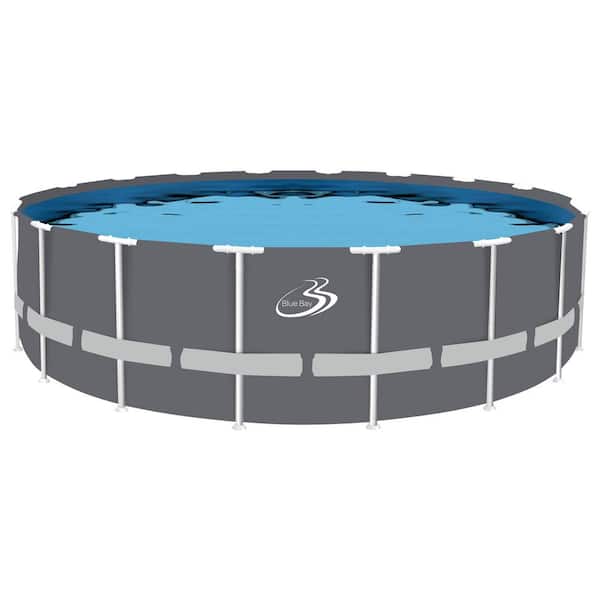 Sunneday Bluebay 18 ft. 52 in. Round Soft-Sided Pool Grey/White Tubing