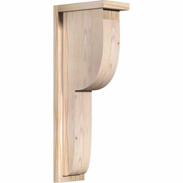 Ekena Millwork 5-1/2 in. x 10 in. x 26 in. Douglas Fir Crestline Smooth Corbel with Backplate