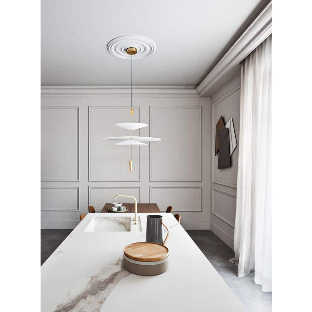 7.88'' H White Polystyrene Baseboard Moulding Set of 3