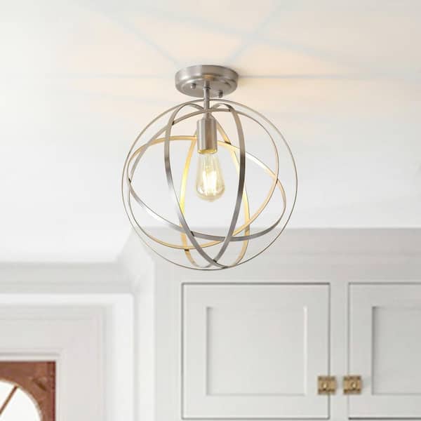 Alma 13 in. Nickel Metal LED Flush Mount