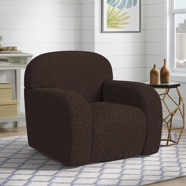 Picket House Furnishings Benz Chocolate Polyester Arm Chair (Set of 1) with Swivel Base