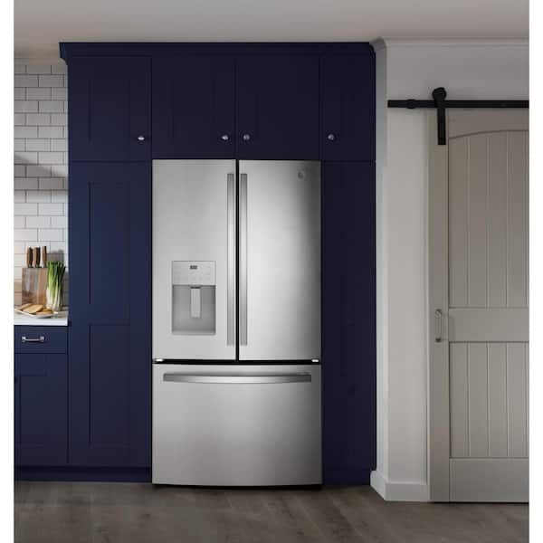Ge 25 6 Cu Ft French Door Refrigerator In Fingerprint Resistant Stainless Steel Energy Star Gfe26jymfs The Home Depot