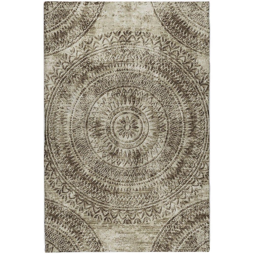 Dream Shag Premium Machine Washable Abstract ADS113 Brown 3 ft. x 5 ft. Area Rug price history on PriceWatchPro
