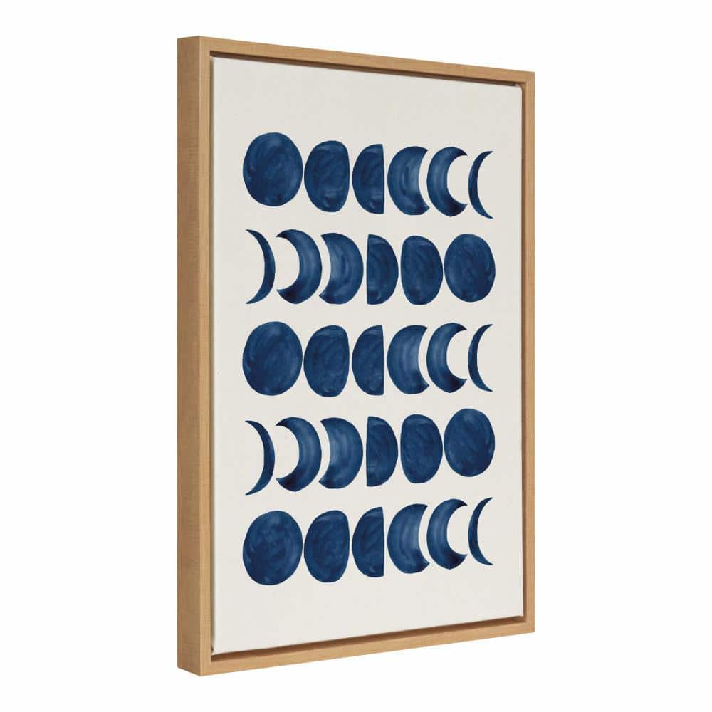 Natural Framed Moon Phases Abstract Canvas Wall Art