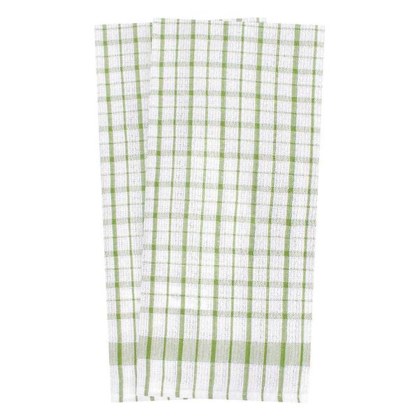 RITZ Terry Plaid Cotton Kitchen Towel and Dish Cloth Putty Set of