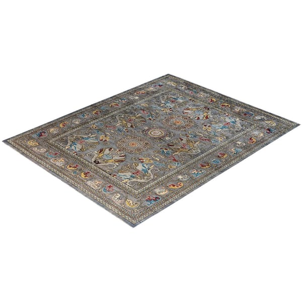 Serapi Gray 8 ft. x 10 ft. Tribal Wool Indoor Area Rug