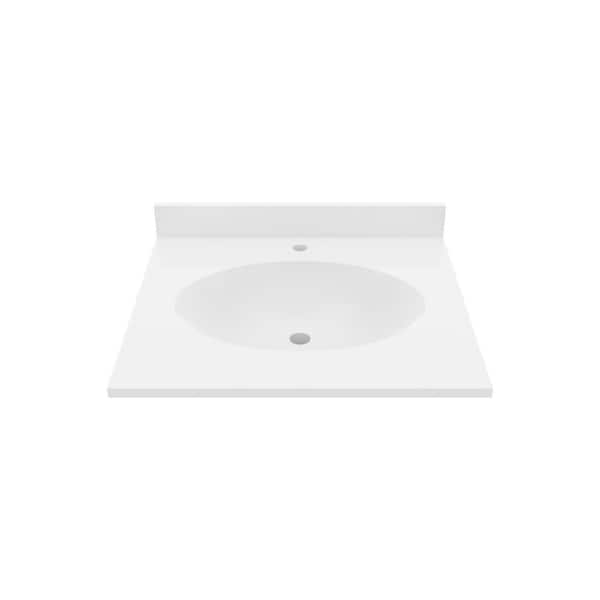 Chesapeake 25 in. W x 22.5 in. D Solid Surface Vanity Top with Sink in White