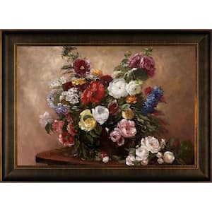 Bouquet of Diverse Flowers by Henri Fantin-Latour Veine D'Or Bronze Framed Abstract Art Print 30.5 in. x 42.5 in.