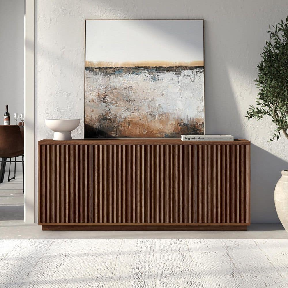 Meyer&Cross Alston Satin Walnut MDF 68 in. Buffet Table
