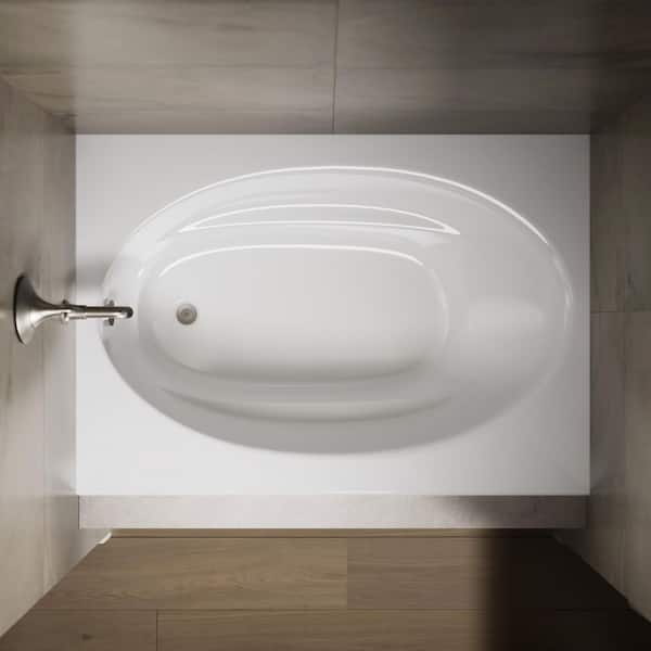 KOHLER Windward 42-in X 60-in White Acrylic Oval Drop-In Soaking