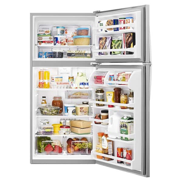 Whirlpool Top Mount Fridge (WRT318FZDM) - Monochromatic Stainless Steel Whirlpool Top Mount Fridge (WRT318FZDM) - Monochromatic Stainless Steel