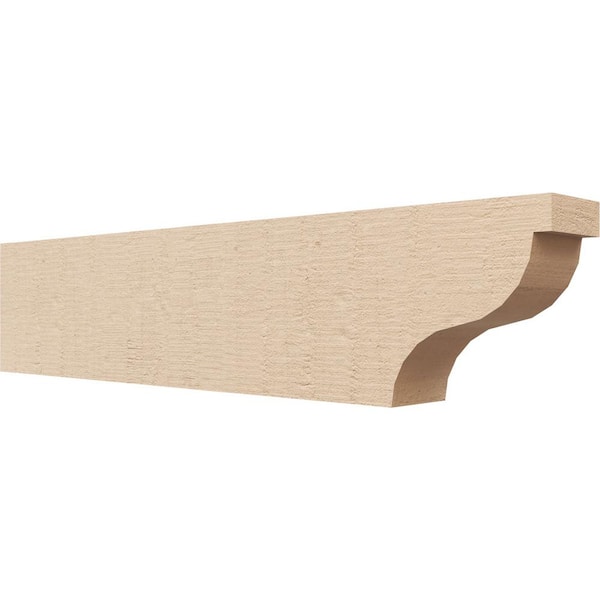 Ekena Millwork 4-in. x 8-in. x 36-in. Garner Woodgrain, Primed Tan Timberthane Polyurethane Rafter Tail Brace