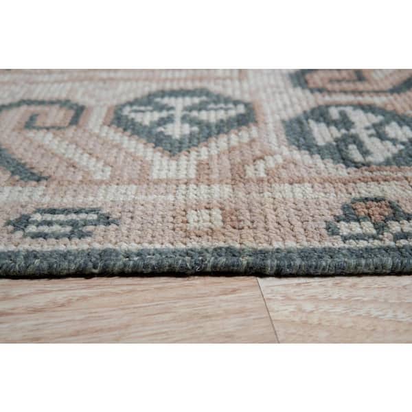 Green Hand-Knotted Wool Kotan Rug by  : Elegant and Luxurious Area Rug for Adding a Touch of Timeles, Area Rug