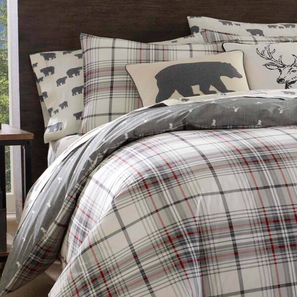 eddie bauer alder plaid duvet cover set