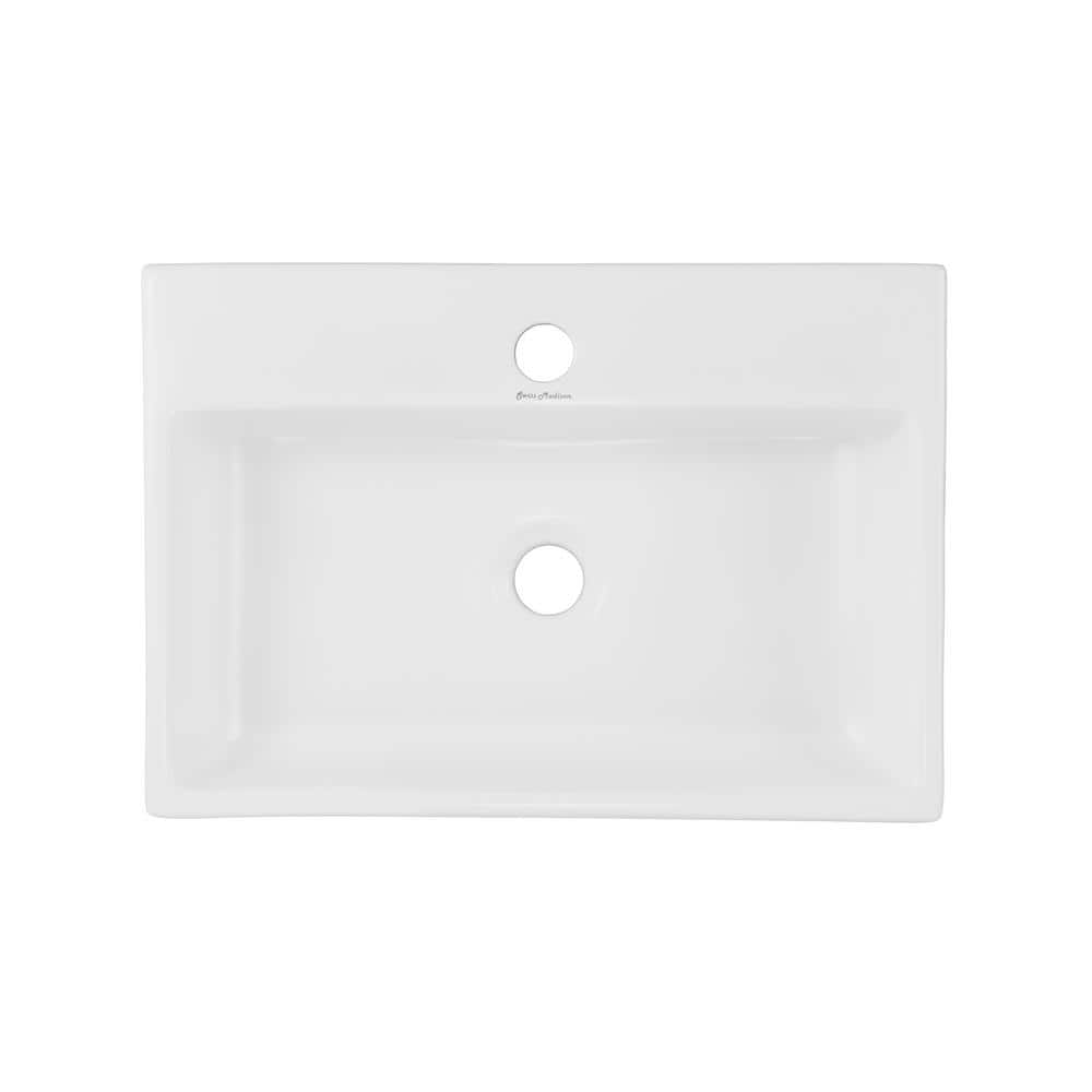 Claire 21" Matte White Ceramic Above-Counter Vessel Sink